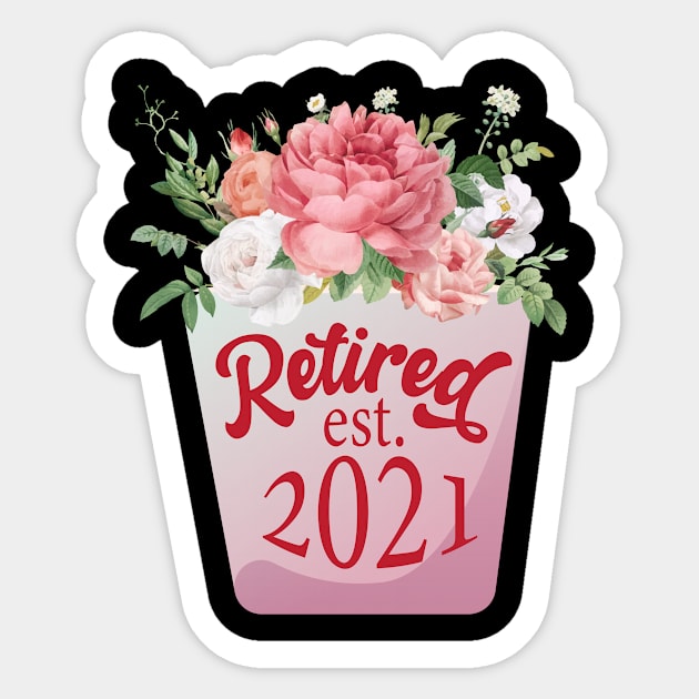 Retirement Design for Women 2021 Sticker by 2blackcherries